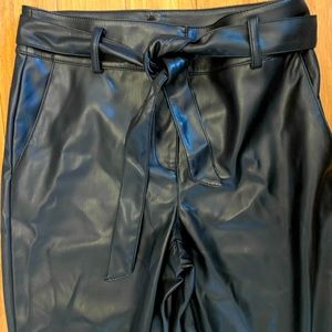 Womens pleather belted pants, 8